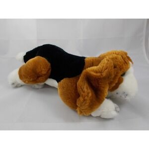 Dog Plush 10 Inch Long Puppy Dillards Brown Black White Stuffed Animal
